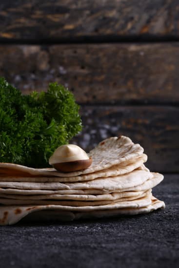 Flat Pita Tortilla on the Table