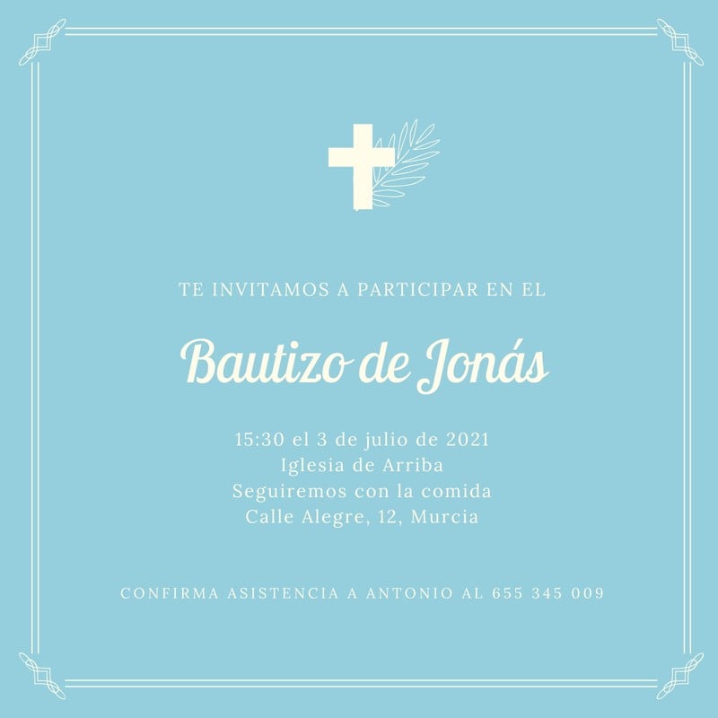 Plantillas de invitaciones a bautizo editables | Canva