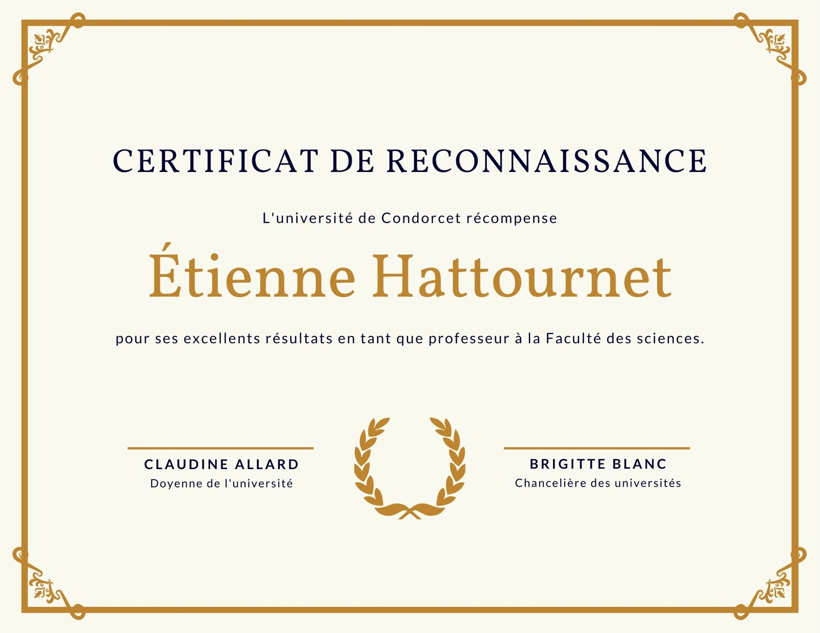 Certificat de reconnaissance diplôme modèles gratuits Canva