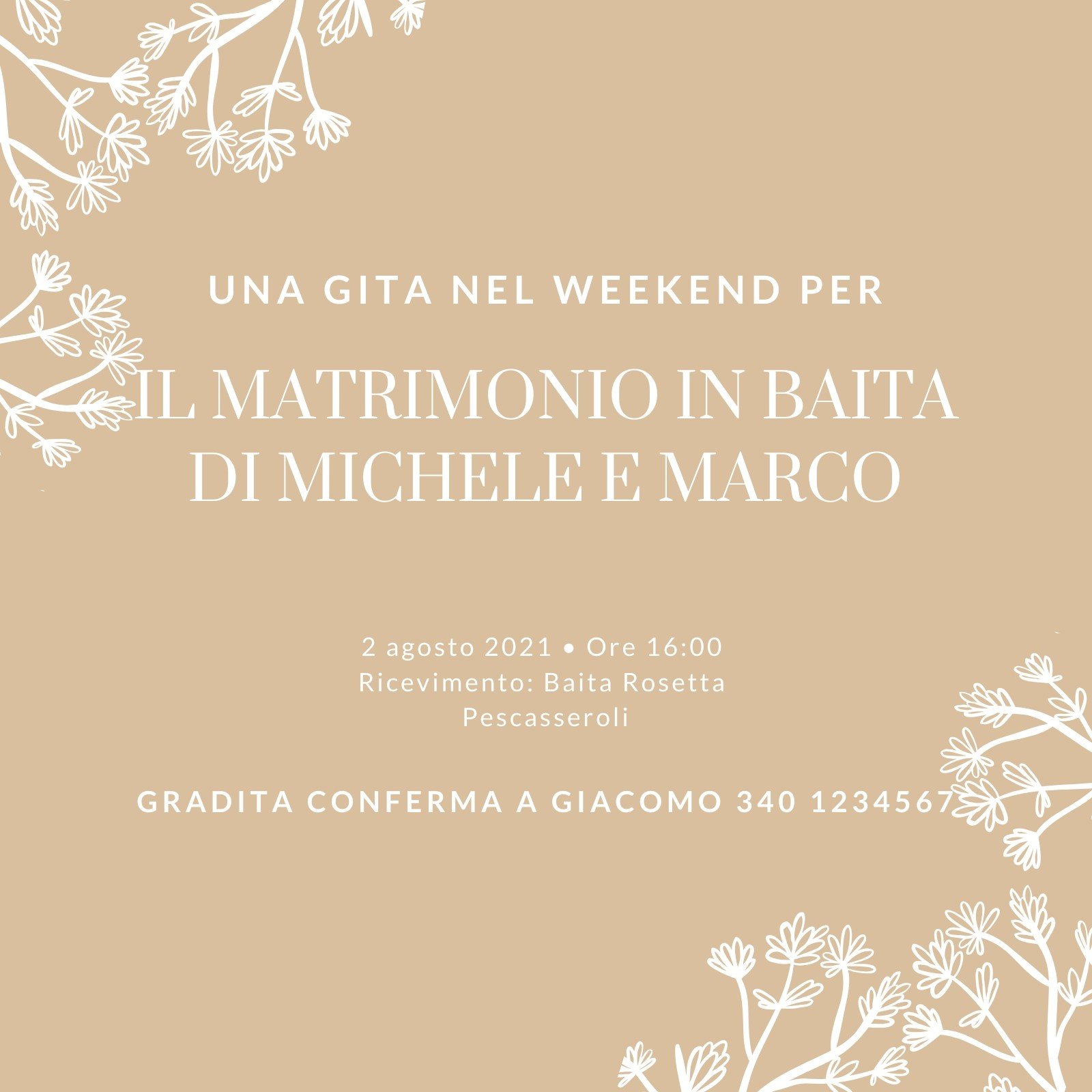 Partecipazioni Matrimonio Rustica - Betulla onLine per