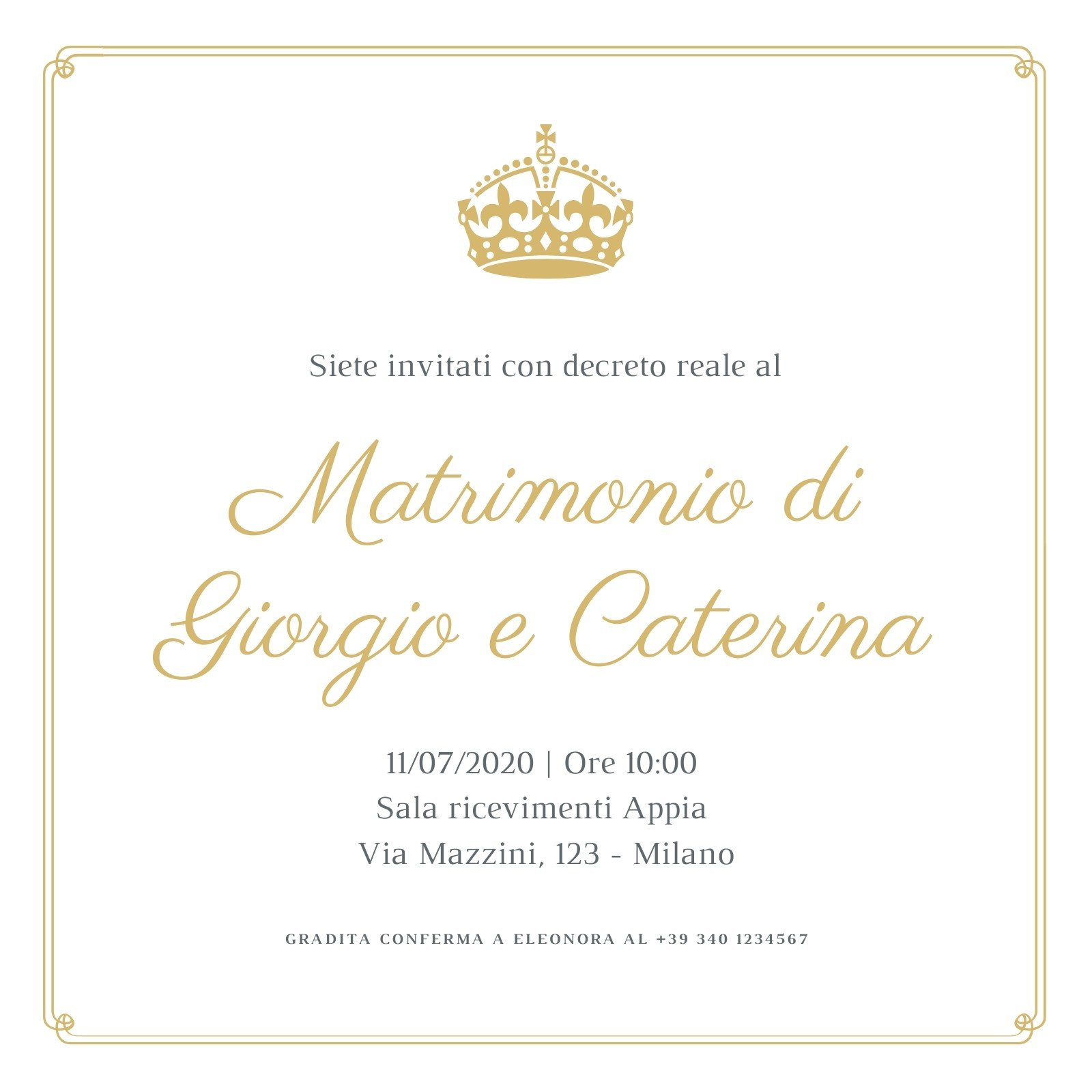 Partecipazione di matrimonio Eleonor