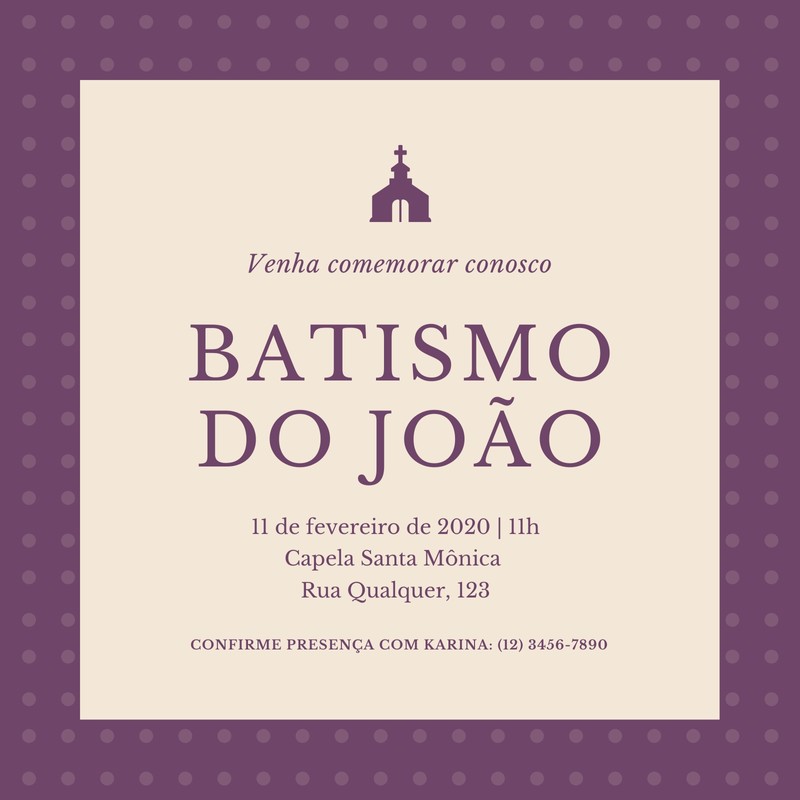 Faça Convites Para Batizado Com Design Perfeito Canva 4682