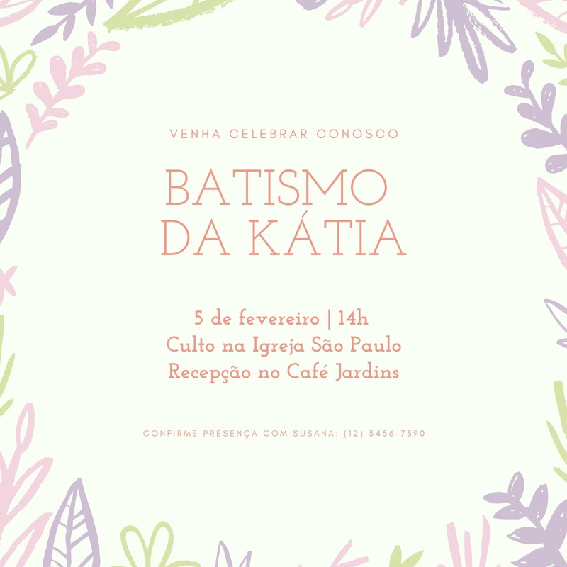 Faça Convites Para Batizado Com Design Perfeito Canva 5825