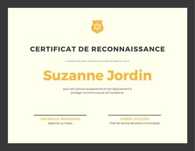 Certificat de reconnaissance diplôme modèles gratuits Canva