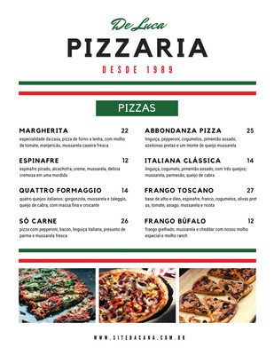 Transforme Modelos De Cardapio De Pizza Canva