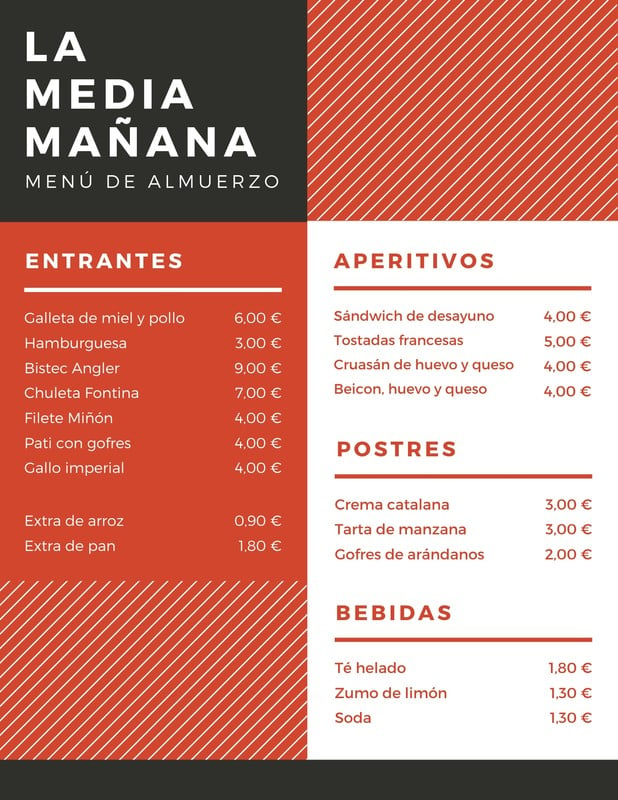 Plantillas para menús de almuerzo editables y gratis | Canva