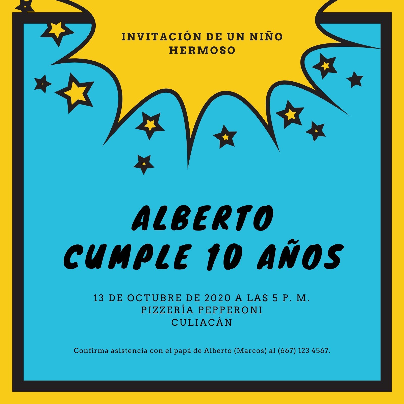 Plantilla editable de invitación de cumpleaños para niños, invitaciones  imprimibles para fiestas infantiles, descarga de cumpleaños editable con  Canva -  España
