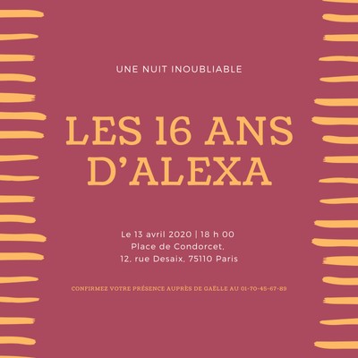 Modeles Invitations Pour Feter Ses 16 Ans Gratuits A Personnaliser Canva