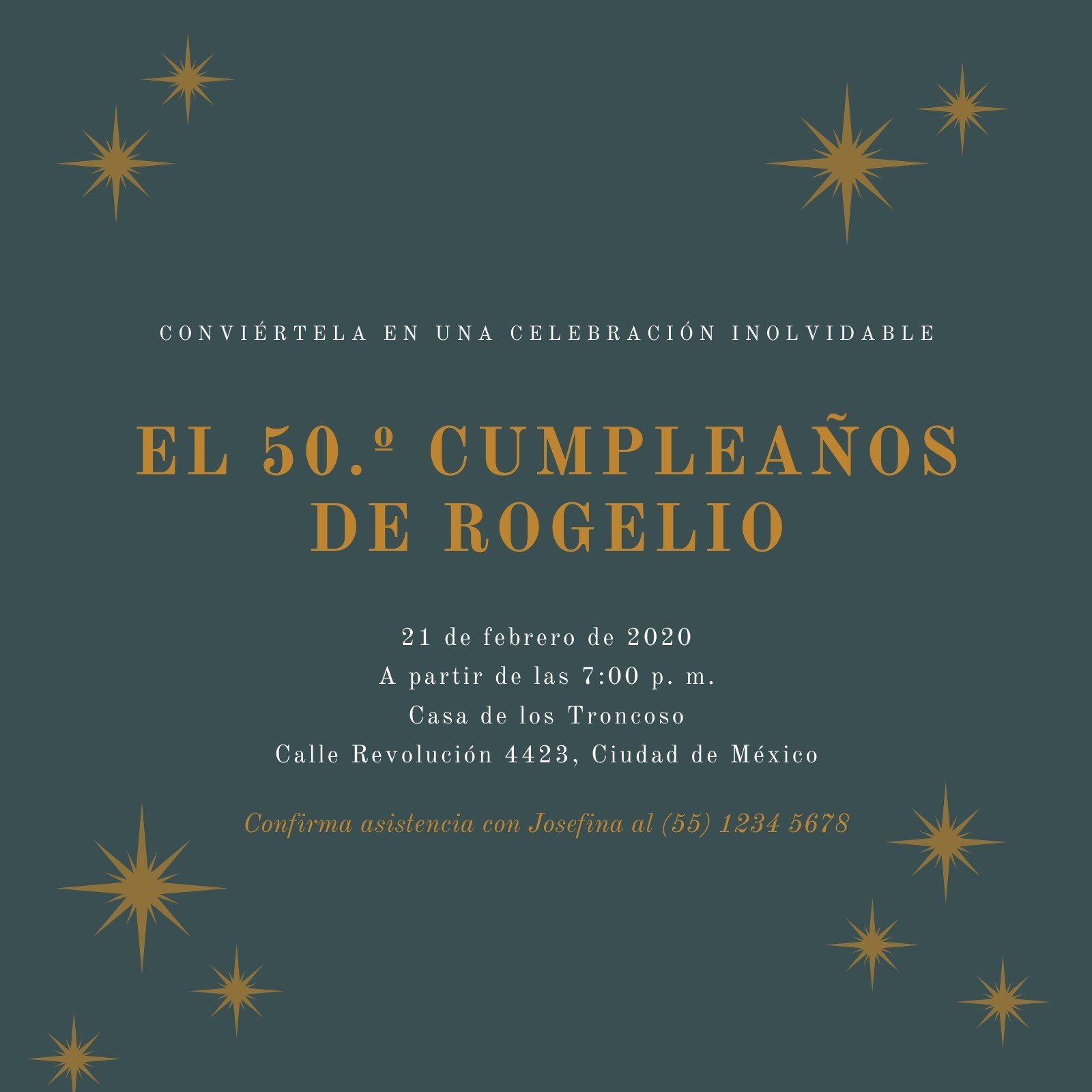 Invitación De 50 Años Mujer, SPANISH 50th Birthday Invitation, 50