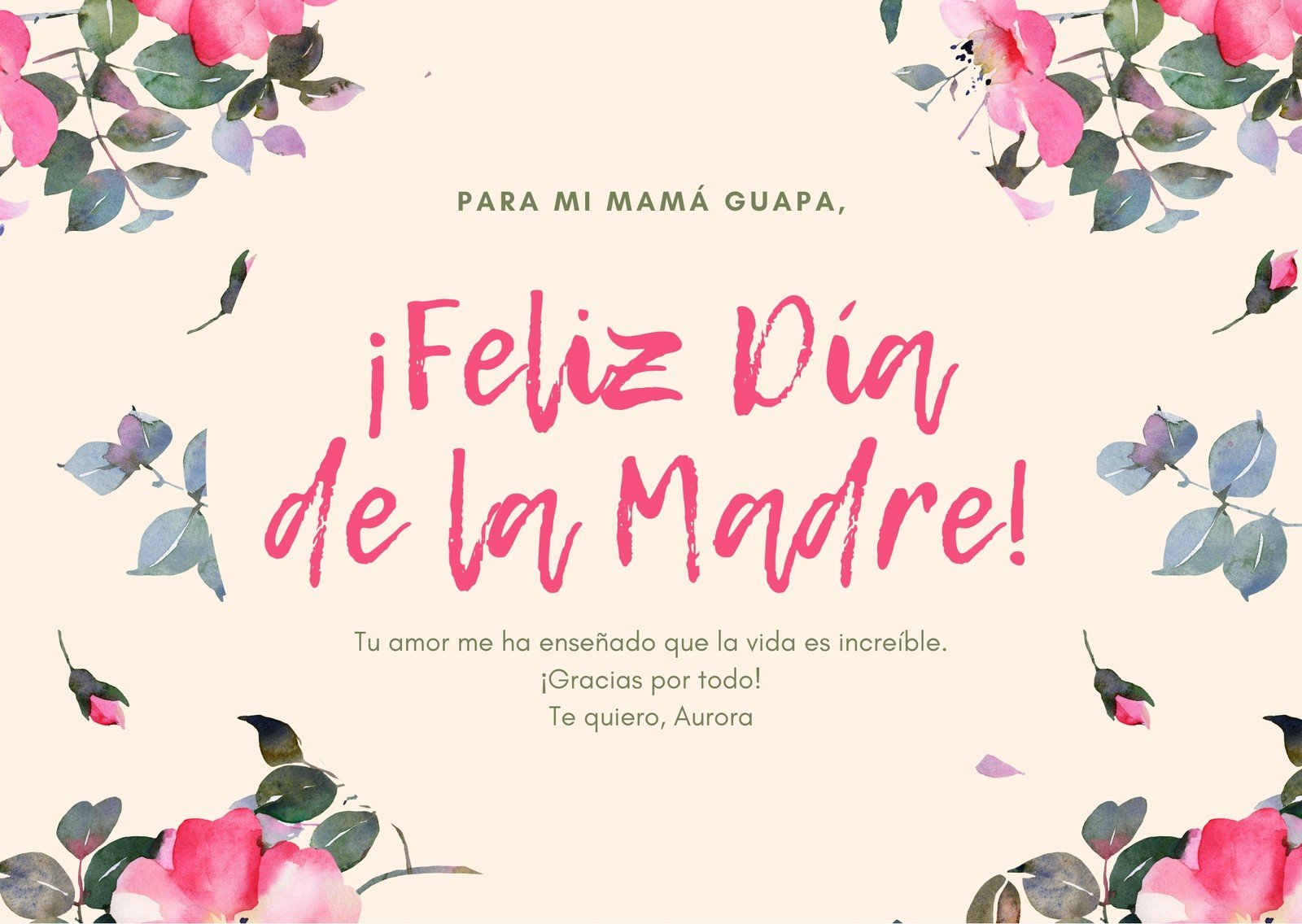 Plantillas de Tarjetas del Día de la Madre editables online Canva