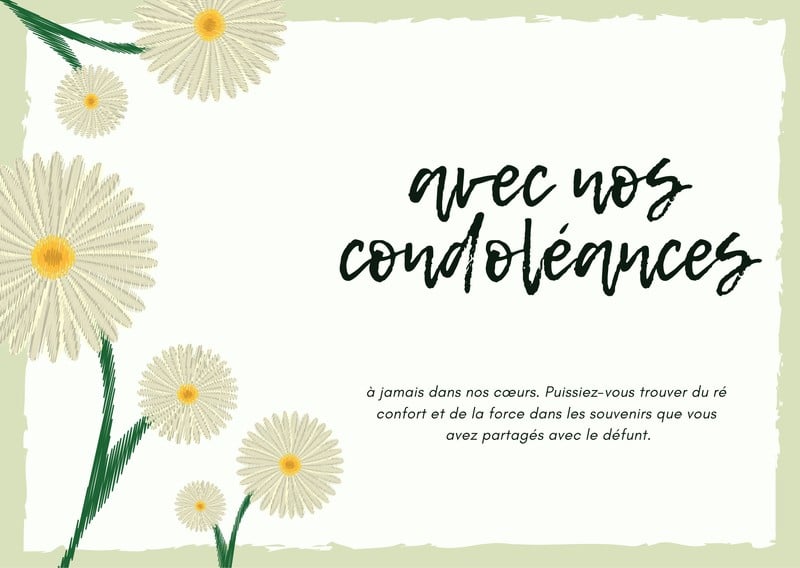 Modeles De Cartes De Condoleances Gratuites Canva