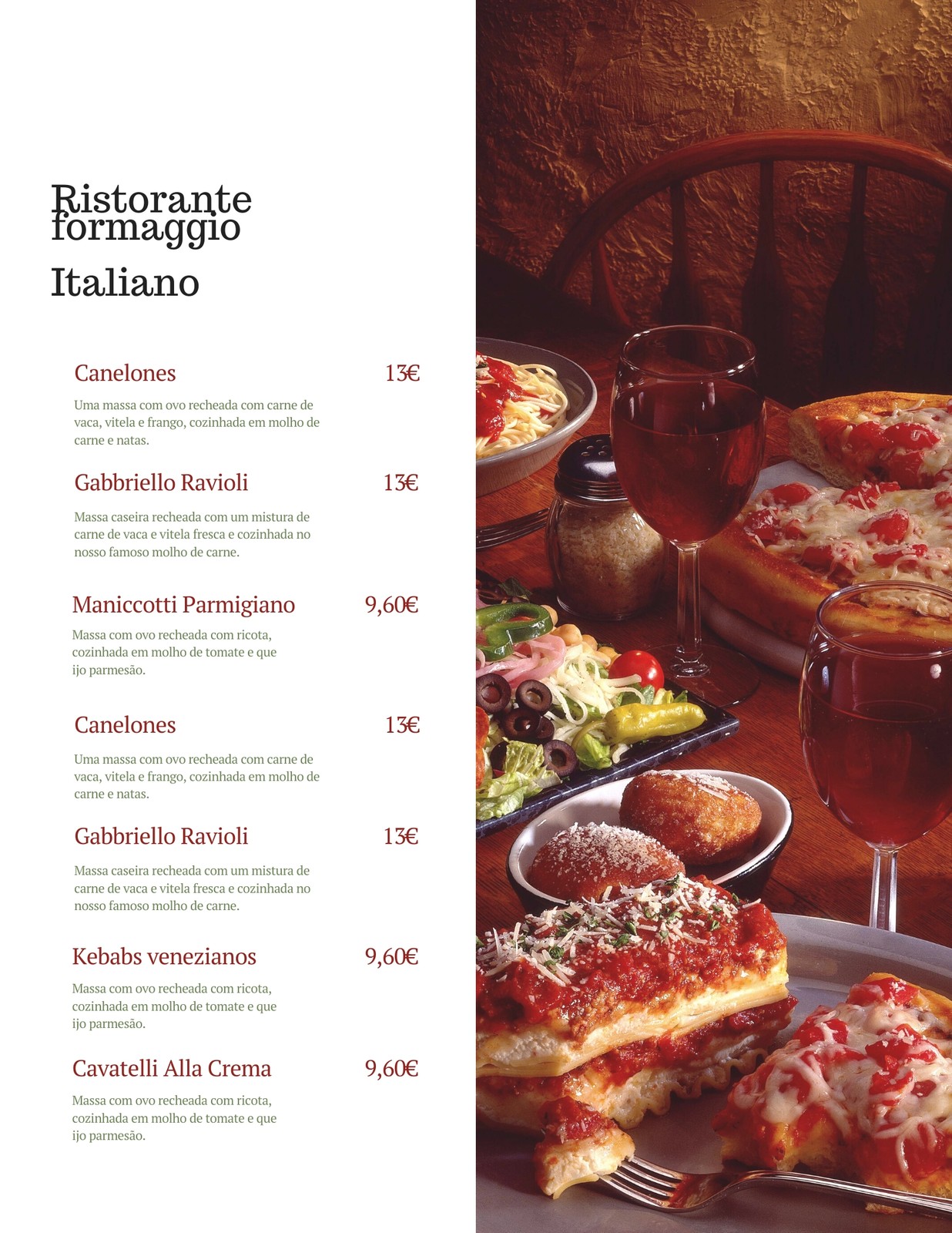 Tudo O Que Você Pode Comer Anúncios De Massas Restaurante Italiano Modelo
