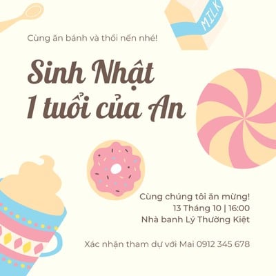 Top 10 mẫu thiệp mời sinh nhật cho bé đẹp dễ thương