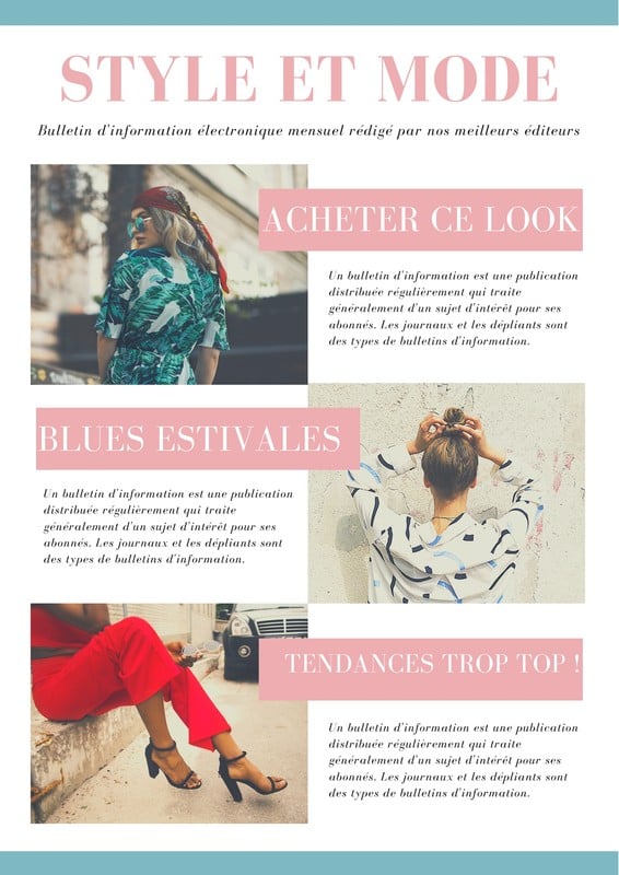 Exemples de newsletters gratuits (+ de 500 modèles) Canva