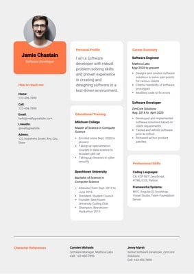 Free Professional Resume Templates To Customize Canva