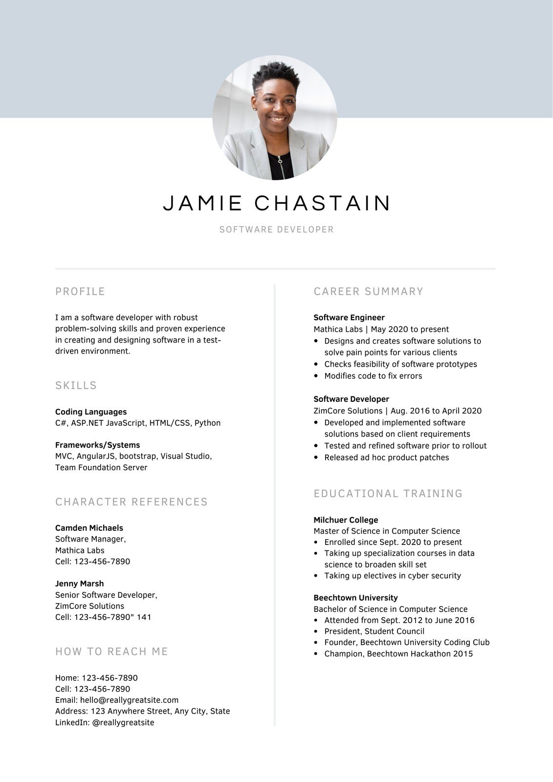 resume format for degree students   96