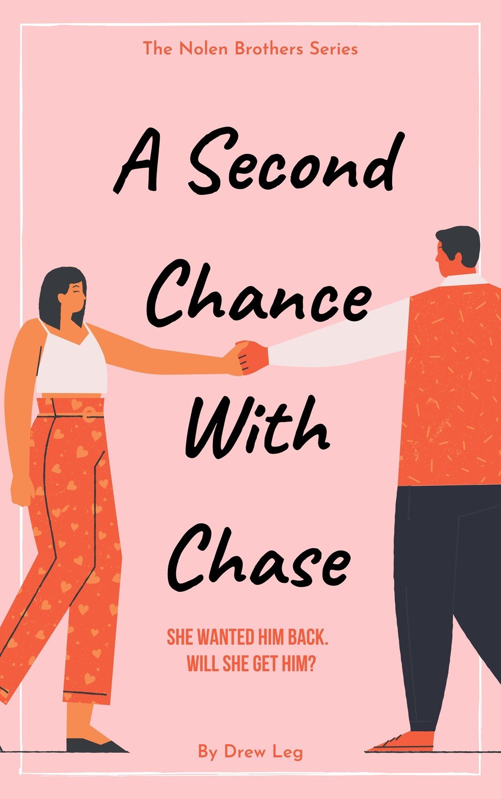 Pink, Black and Orange Couple Illustration Romance/Chick Lit Book