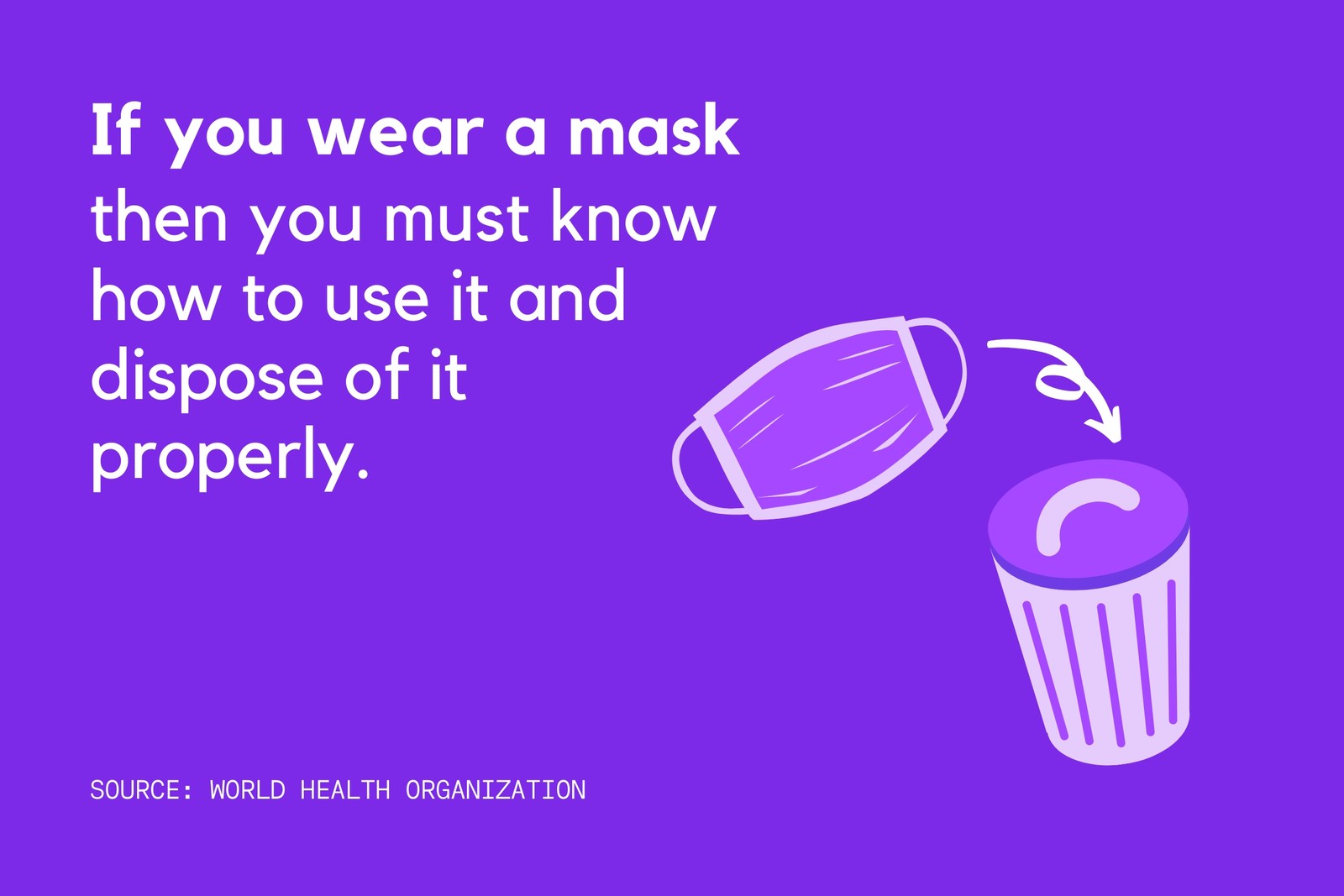 Purple When to Wear a Mask Coronavirus Poster Sneeze Bin