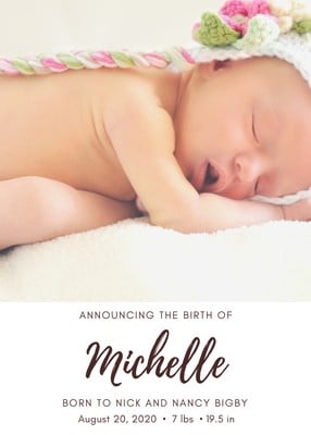 newborn name announcement