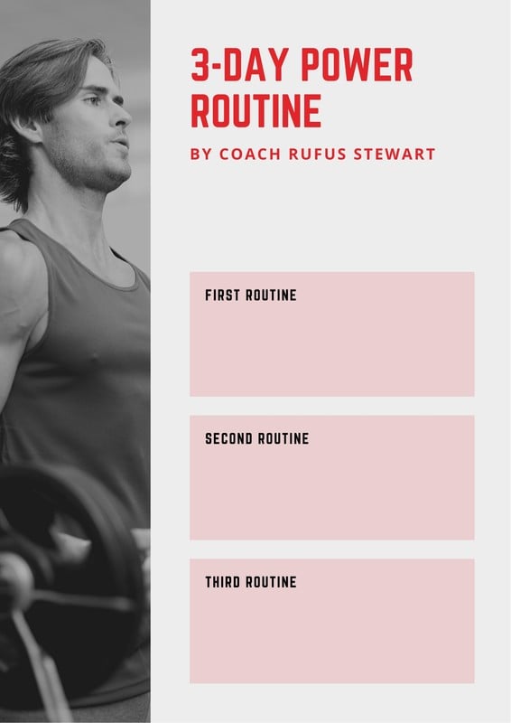 Red Black And White Gym Fitness Routine Workout Planner