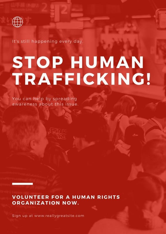 Free Custom Printable Human Trafficking Poster Templates Canva 