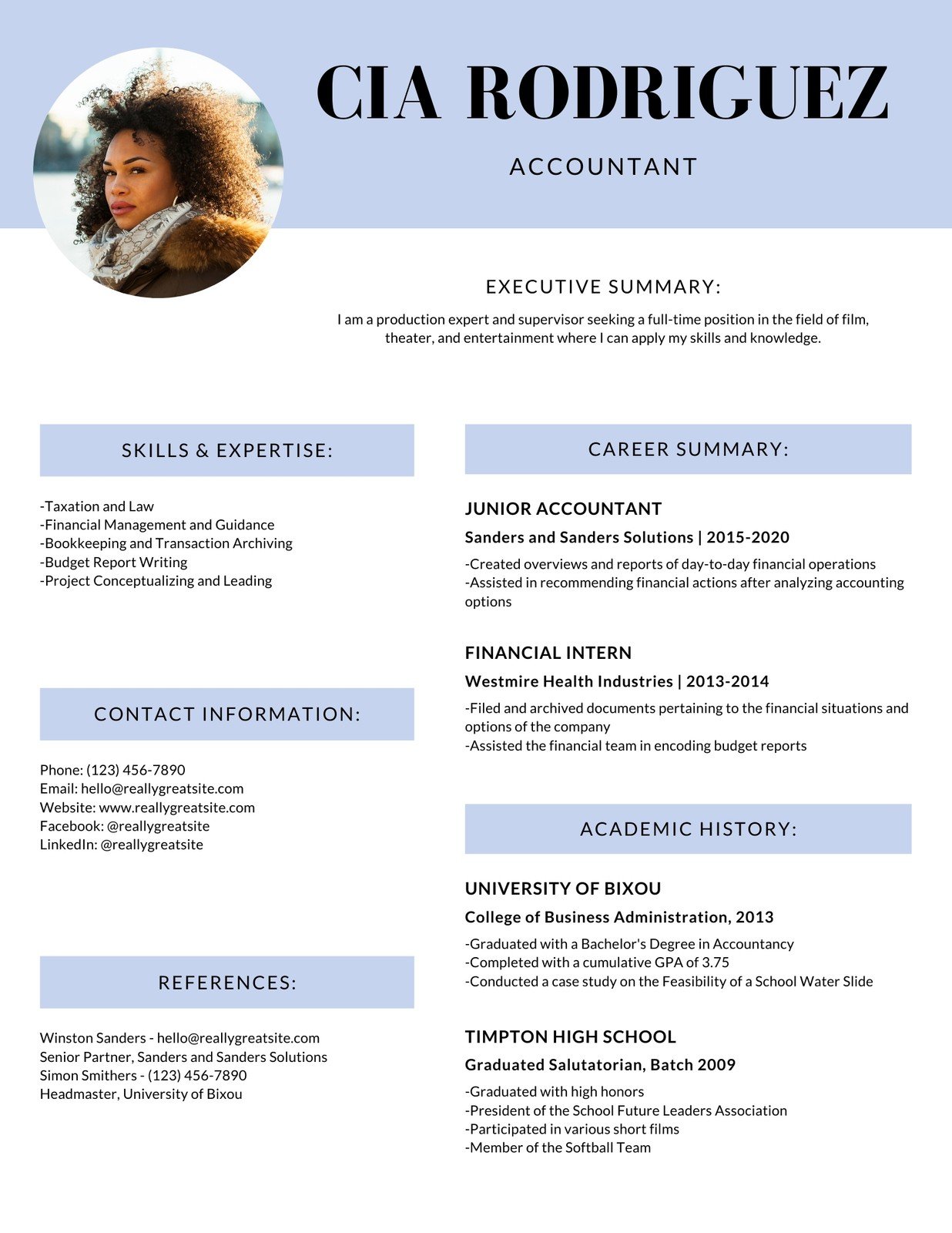 resume format for job canva