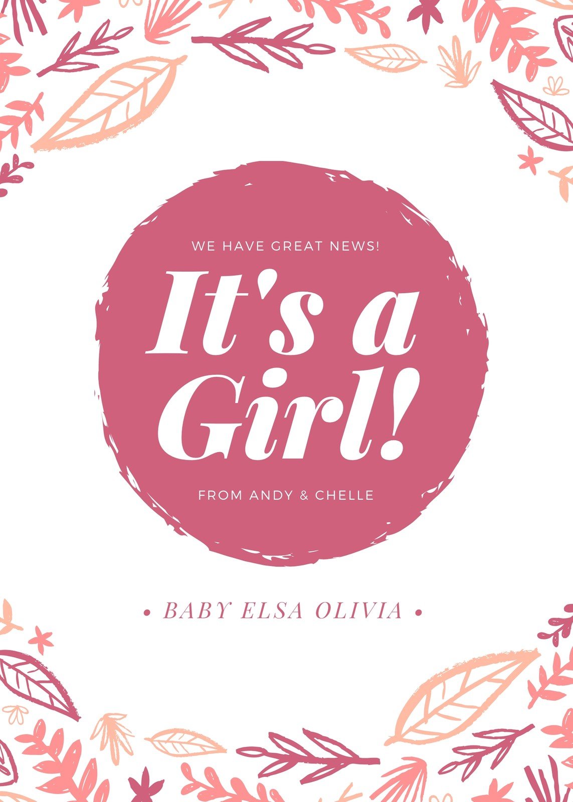 Gender Reveal- It's a Girl!