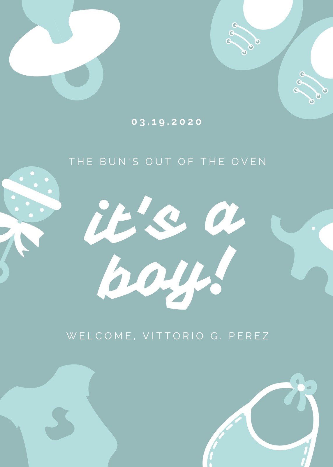 Blue Baby Boy Birth Announcement Templates By Canva