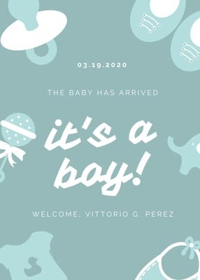 Birth Announcement Template Photoshop from marketplace.canva.com
