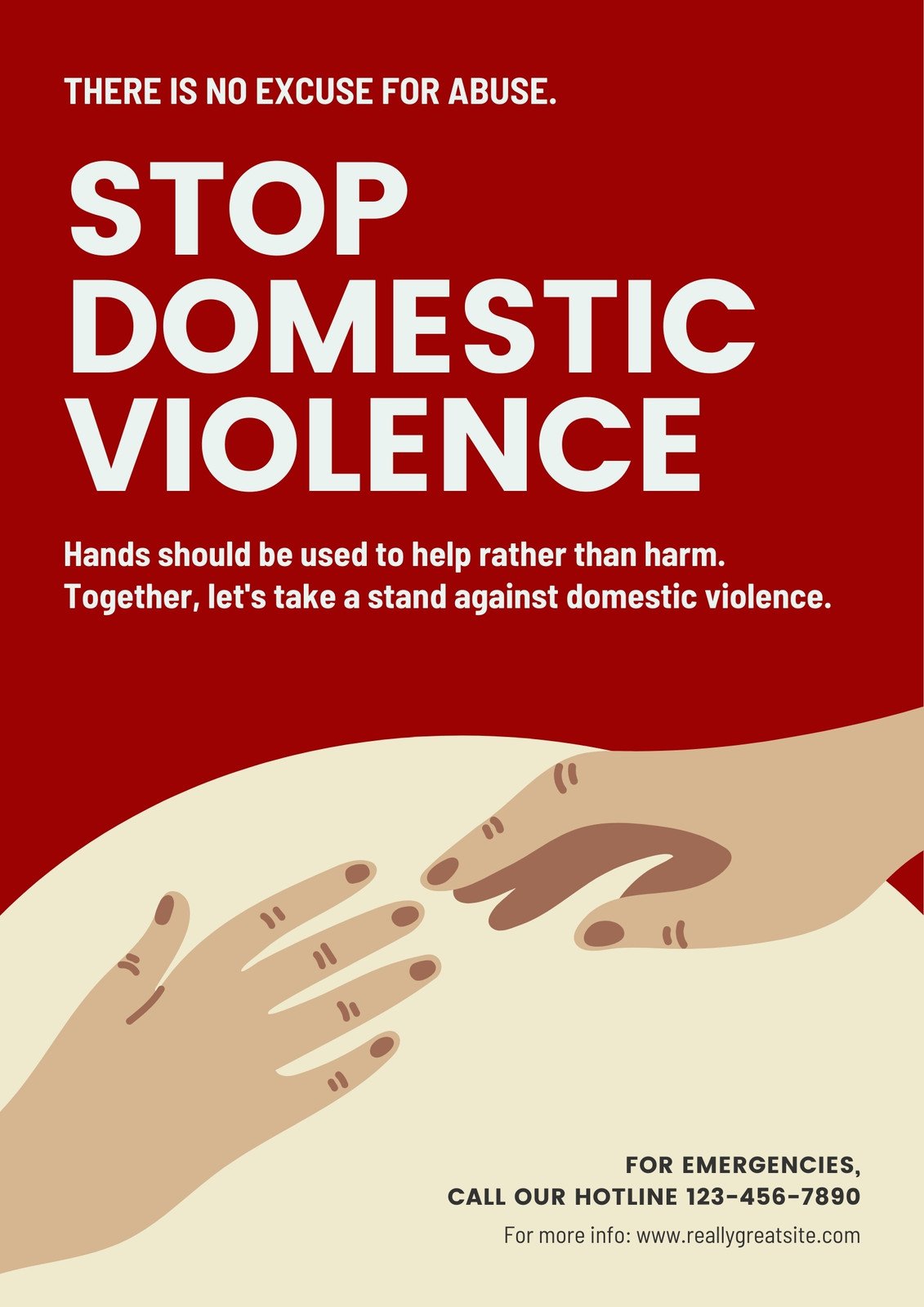 Free custom printable domestic violence poster templates Canva