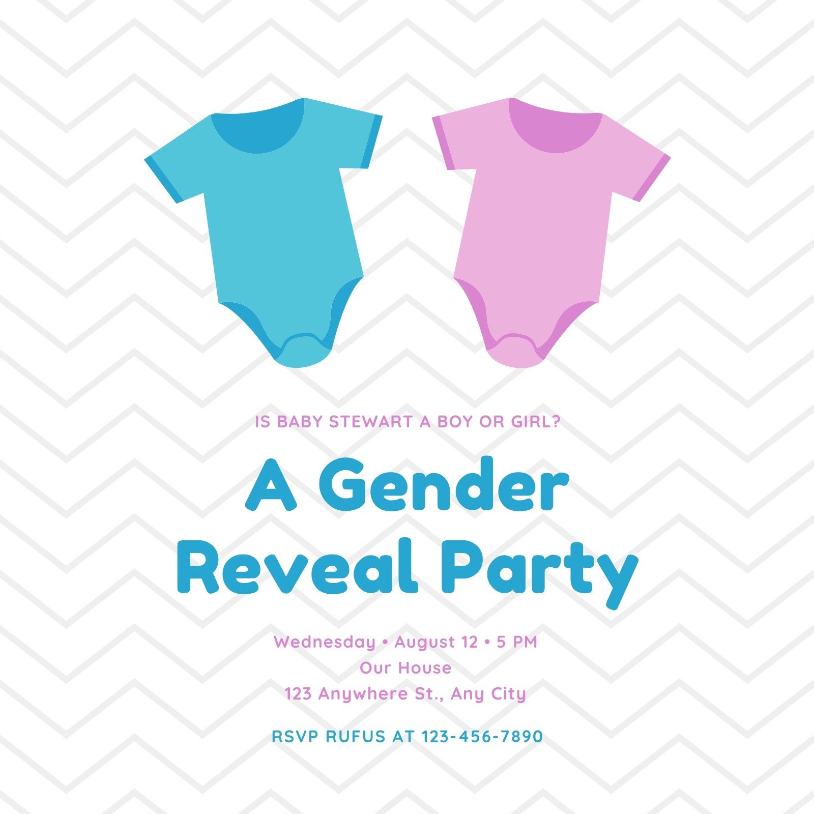 Gender Reveal Printable, Gender Reveal Invitations Template Editable Baby Reveal Invite Template Pink and Blue
