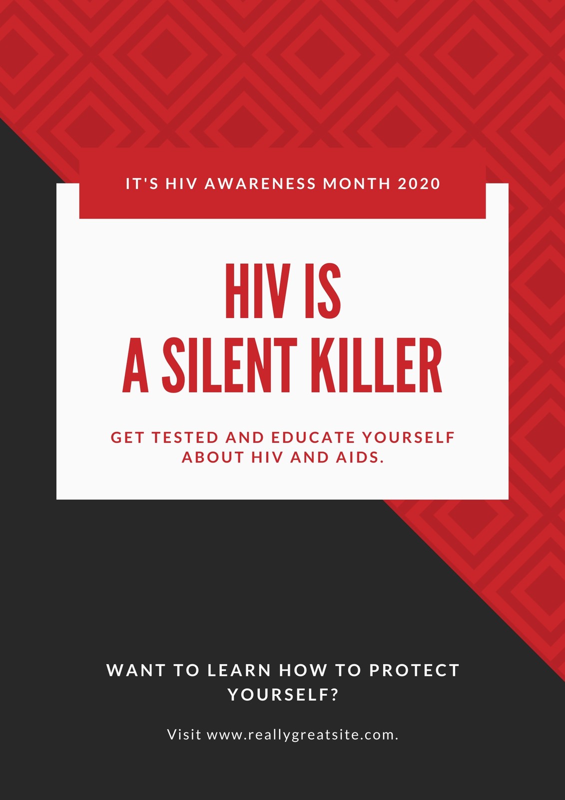 Free, custom printable HIV / AIDS poster templates  Canva Inside Hiv Aids Brochure Templates