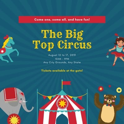 Circus Invitation Template Free from marketplace.canva.com