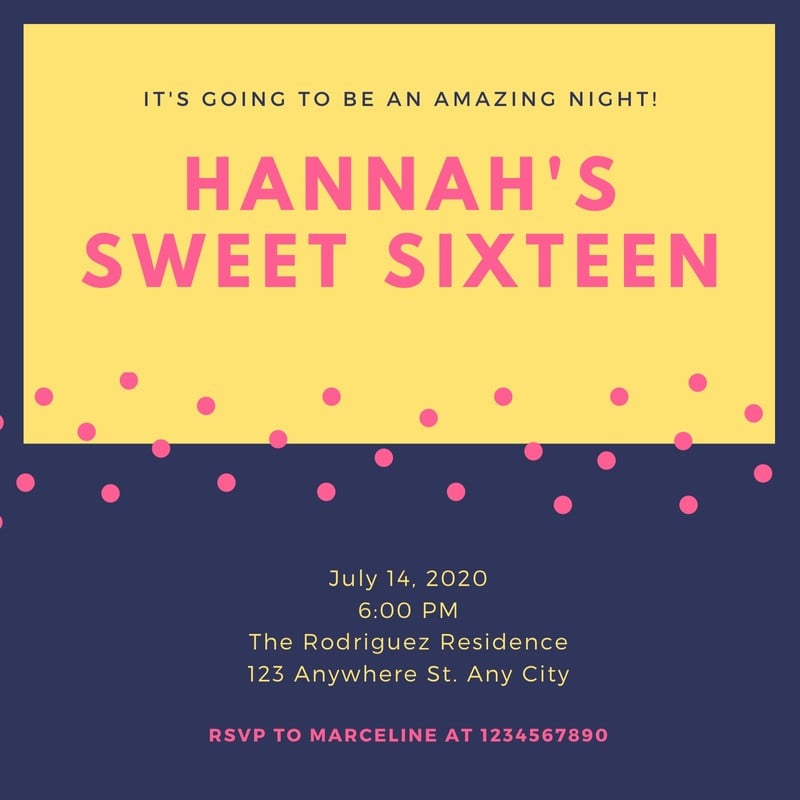 Customize 51+ Sweet 16 Invitations Templates Online - Canva