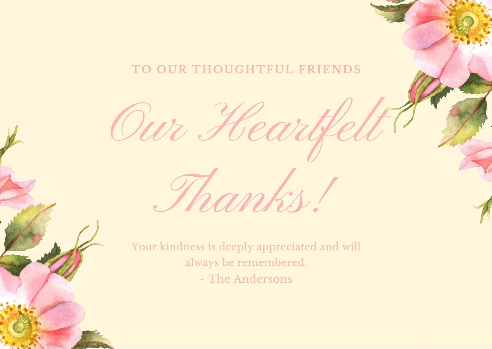 Free, printable funeral thank you card templates to customize  Canva Throughout Sympathy Thank You Card Template