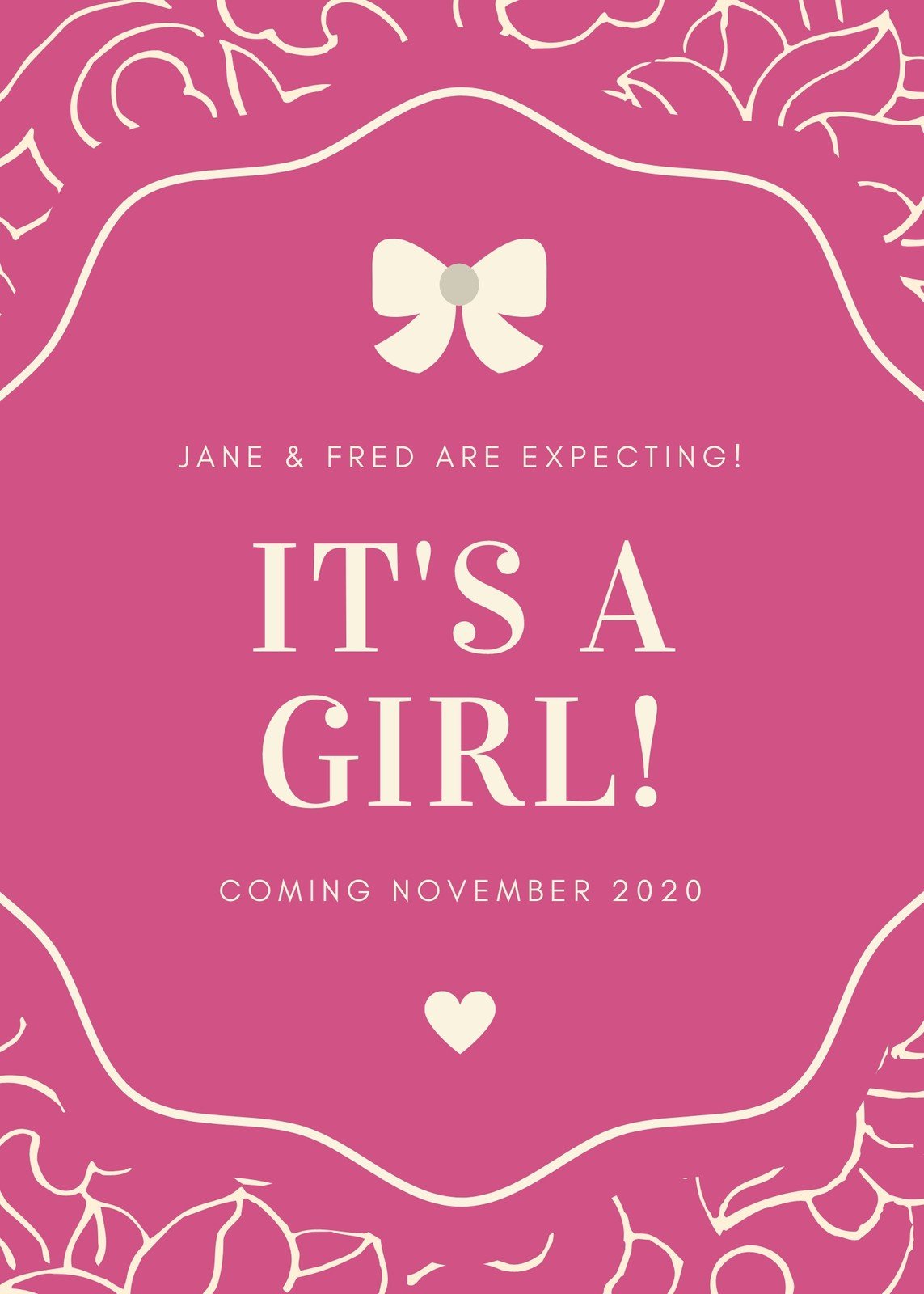 Free, printable gender reveal announcement templates