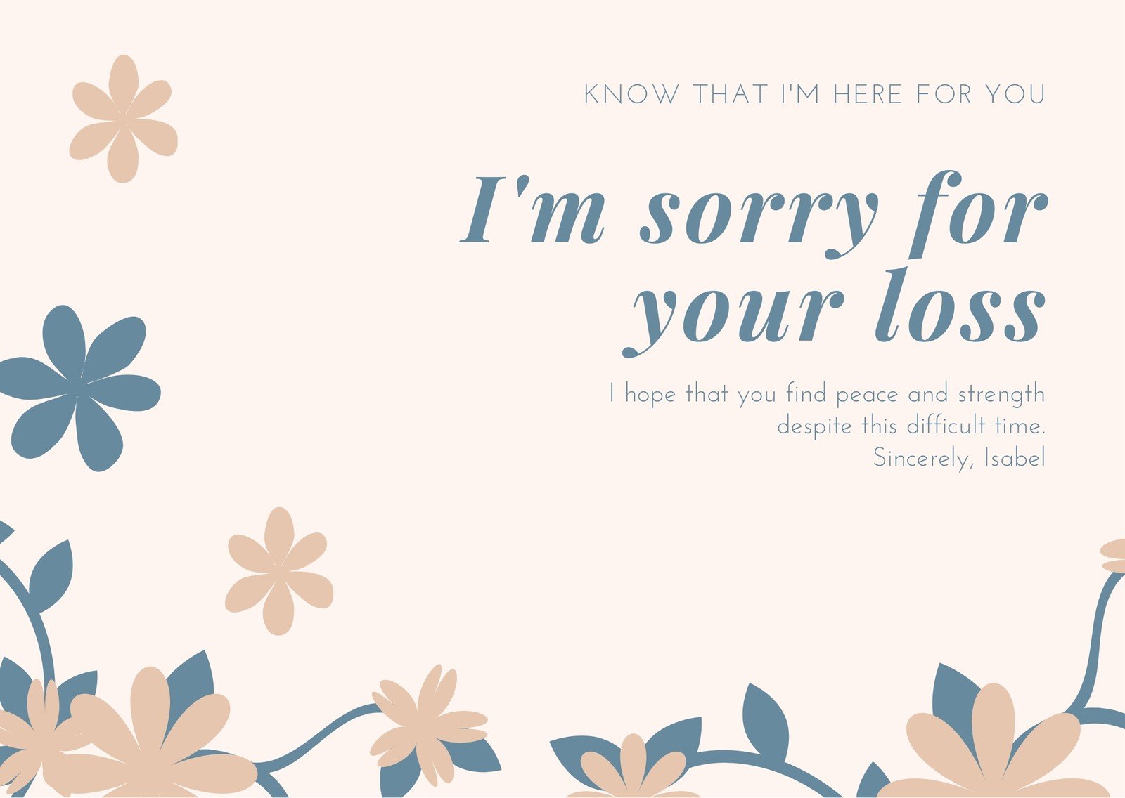 Free printable sympathy card templates to customize  Canva Regarding Sorry For Your Loss Card Template