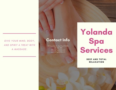 Free Printable Customizable Massage Brochure Templates Canva