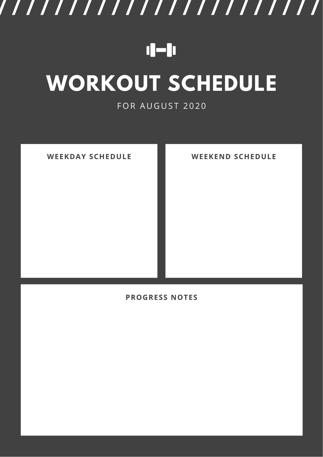 Free, custom printable workout planner templates online