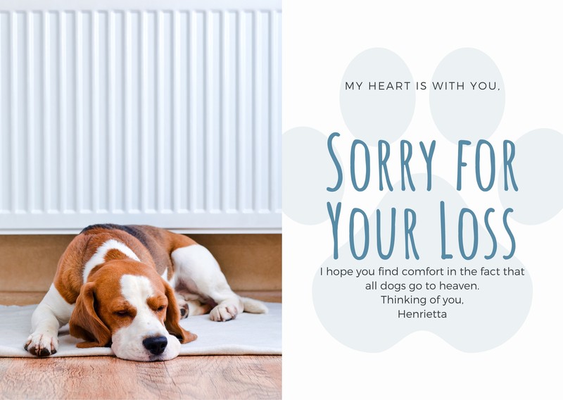Free Printable Customizable Pet Sympathy Card Templates Canva
