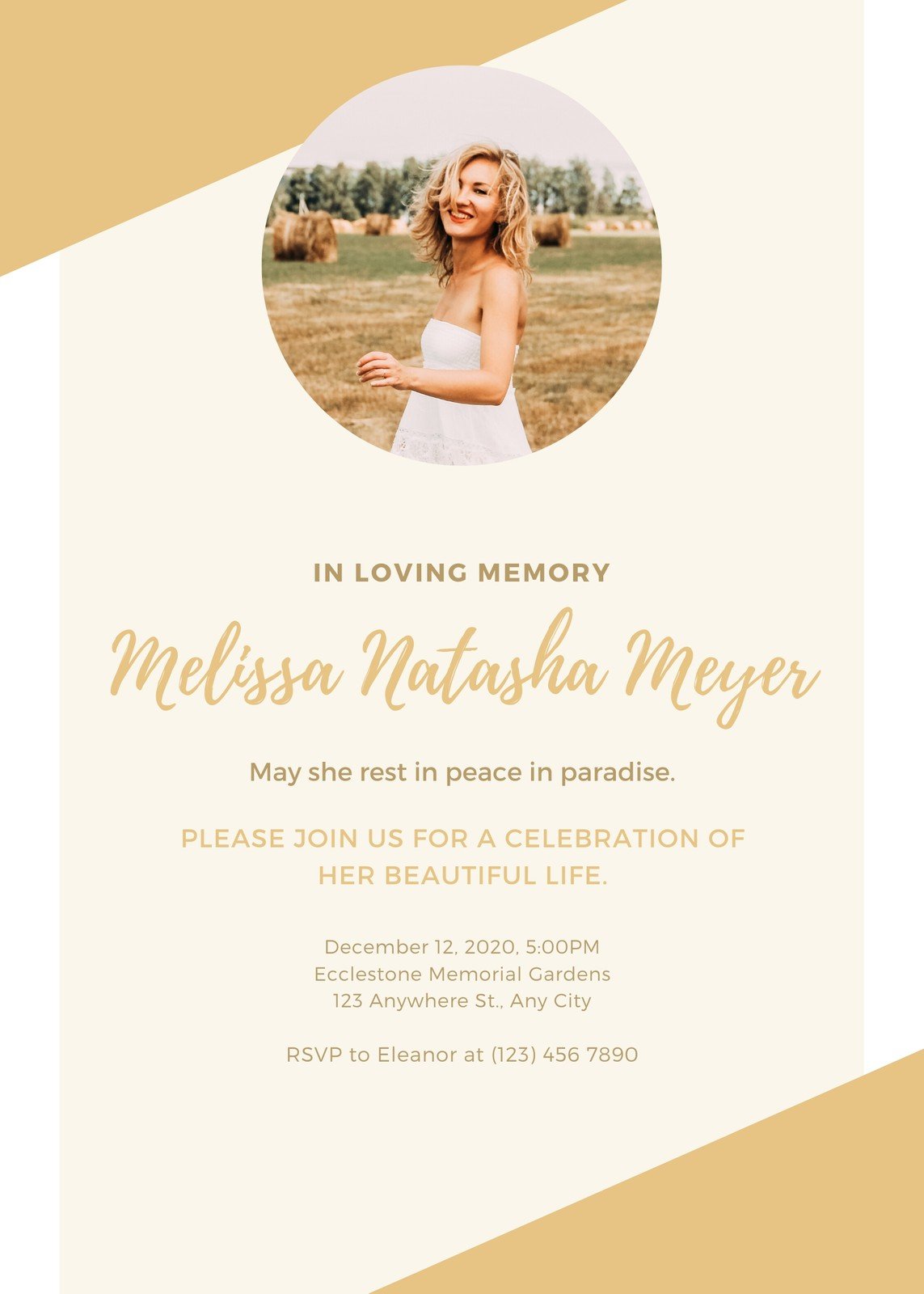 Free and customizable death announcement templates  Canva Within Death Anniversary Cards Templates