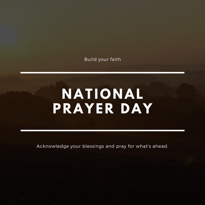 Orange Sunset National Day Of Prayer Social Media Graphic