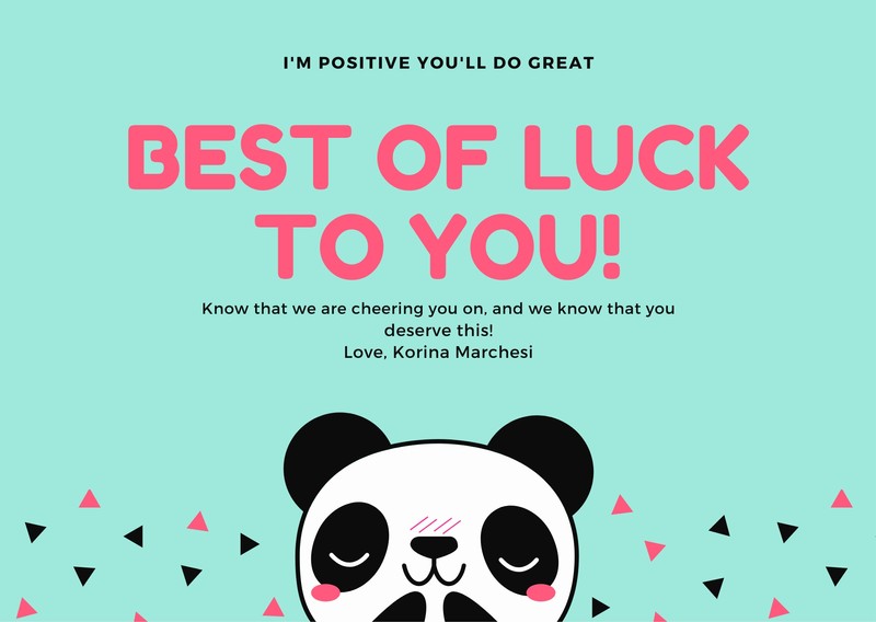 Good Luck Card Template from marketplace.canva.com
