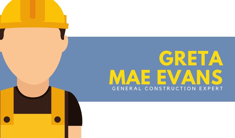 Blue Yellow Construction Worker Roofing Business Card