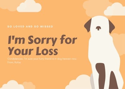 Sorry For Your Loss Sympathy Dog Furry Friend Card Loss Of Pet Condolence Home Garden Universitasfundacion Greeting Cards Party Supply