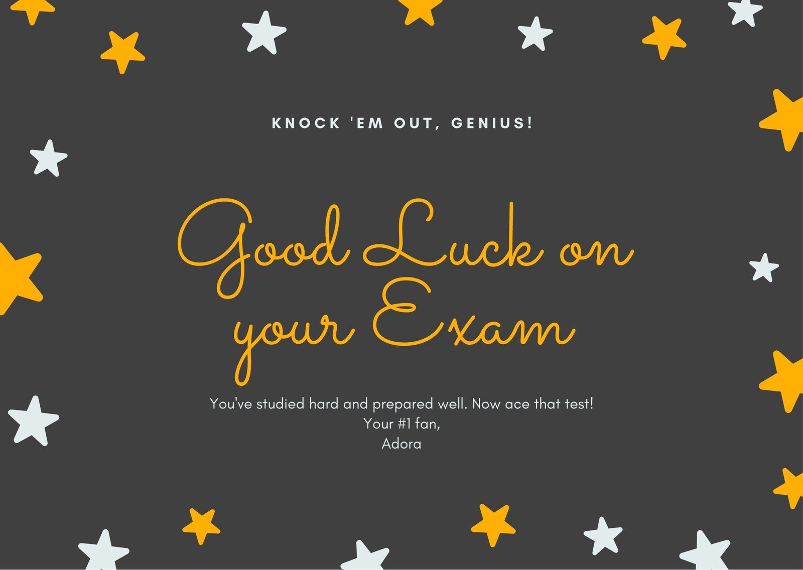 WONDERFUL COLOURFUL GOOD LUCK IN YOUR EXAMS GREETING CARD 