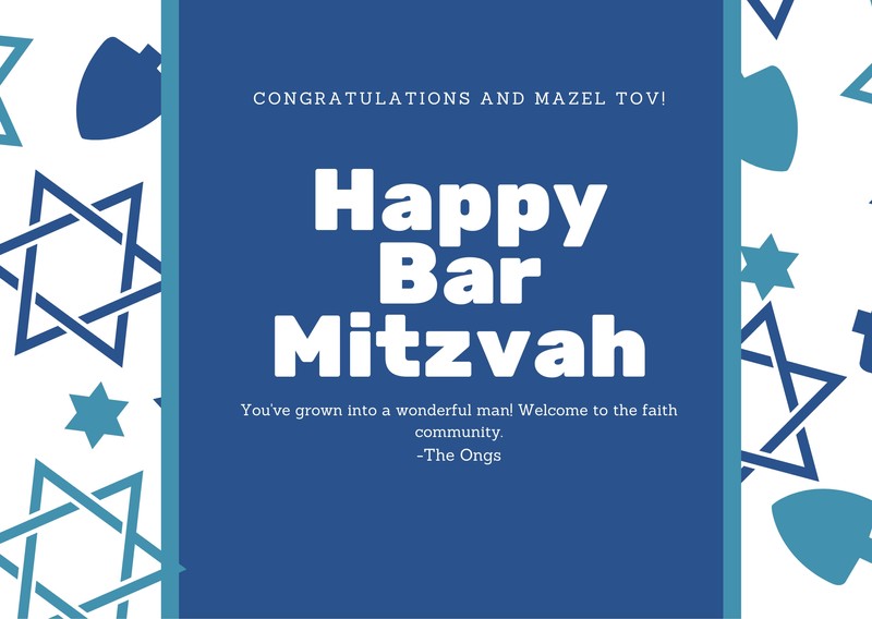Customize 21+ Bar Mitzvah Card Templates Online Canva