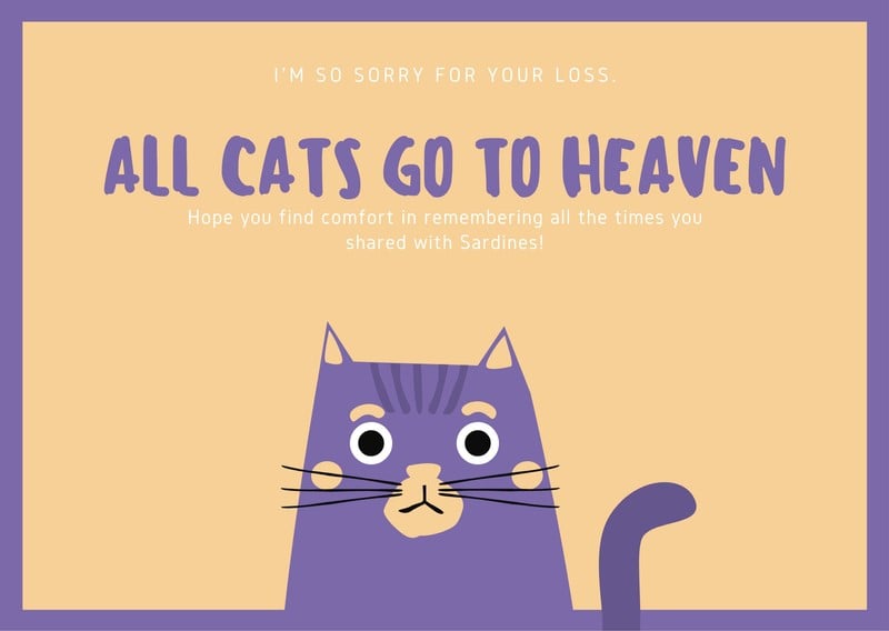 Free Printable Loss Of Cat Cards