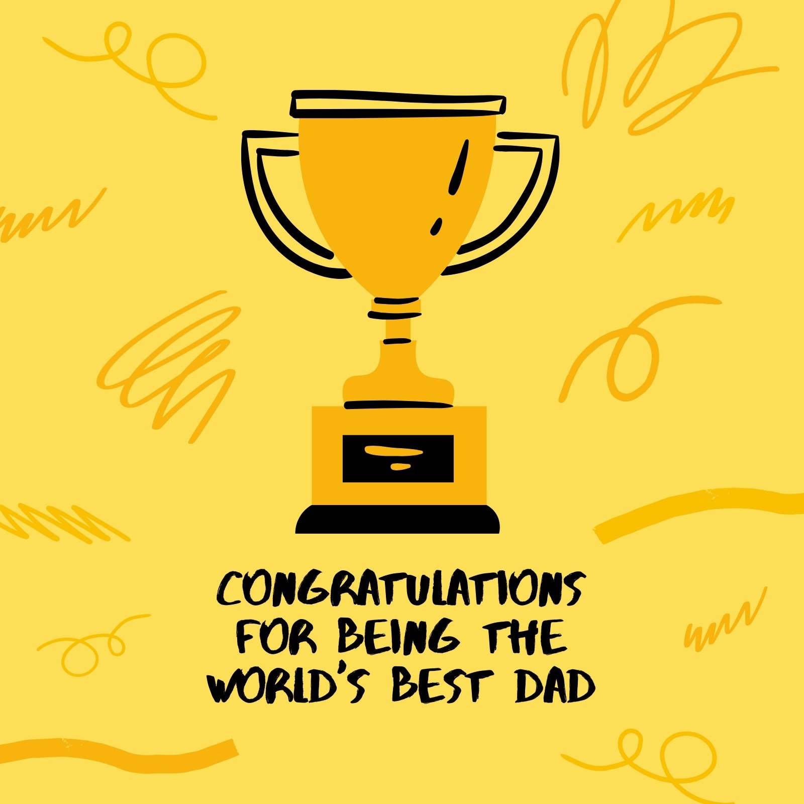 Yellow and Gold Trophy Father's Day Instagram Post