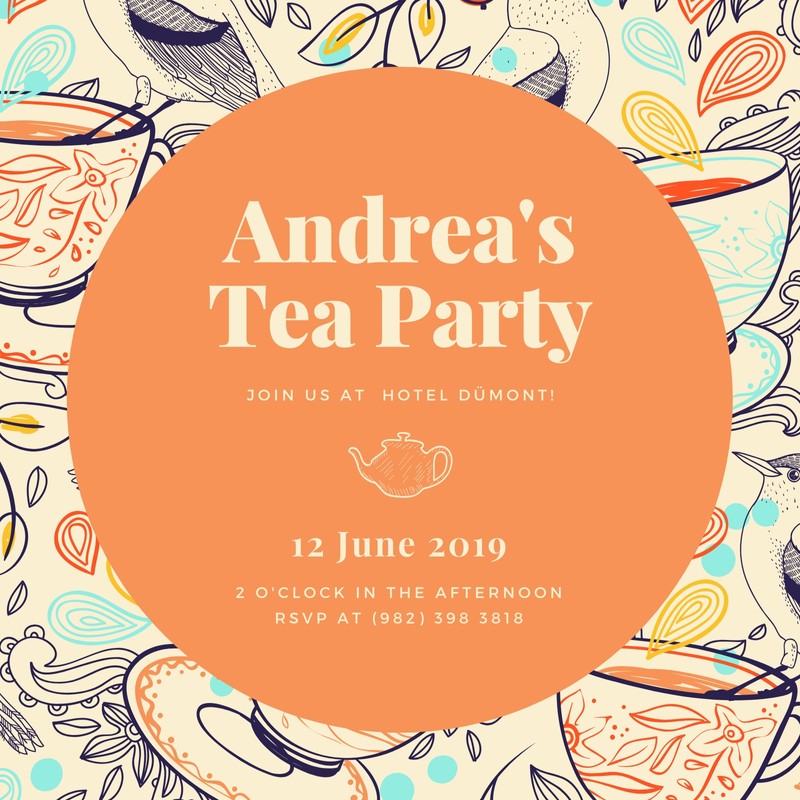 Free custom printable tea party invitation templates | Canva